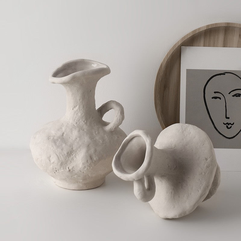 Scandinavian Ceramic White Vases