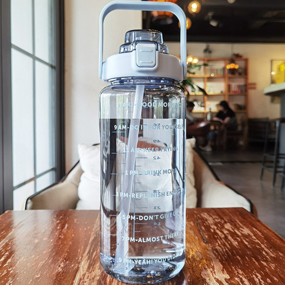 2 Liter Motivation Water Bottle With Straw