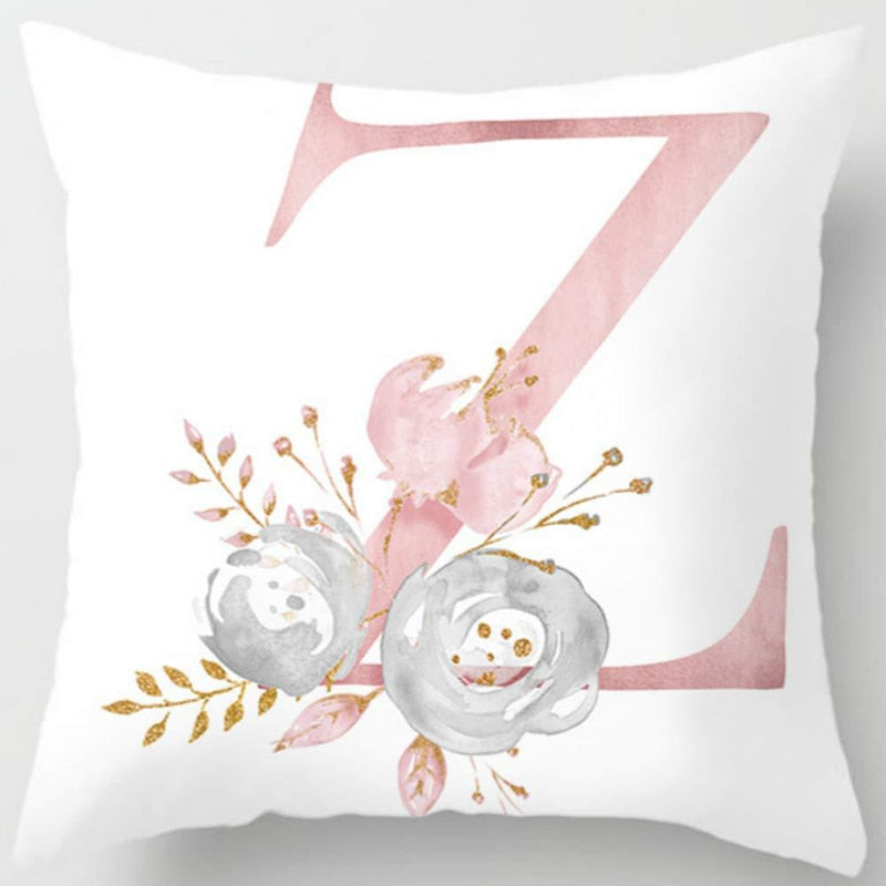 Melanie Pink Letter Cushion Cover