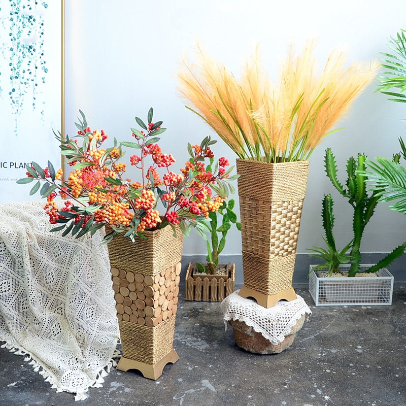 Wicker Floor Vase