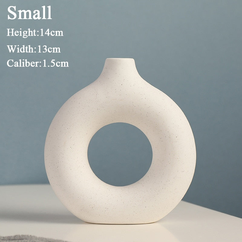 Nordic Circular Hollow Ceramic Vase!