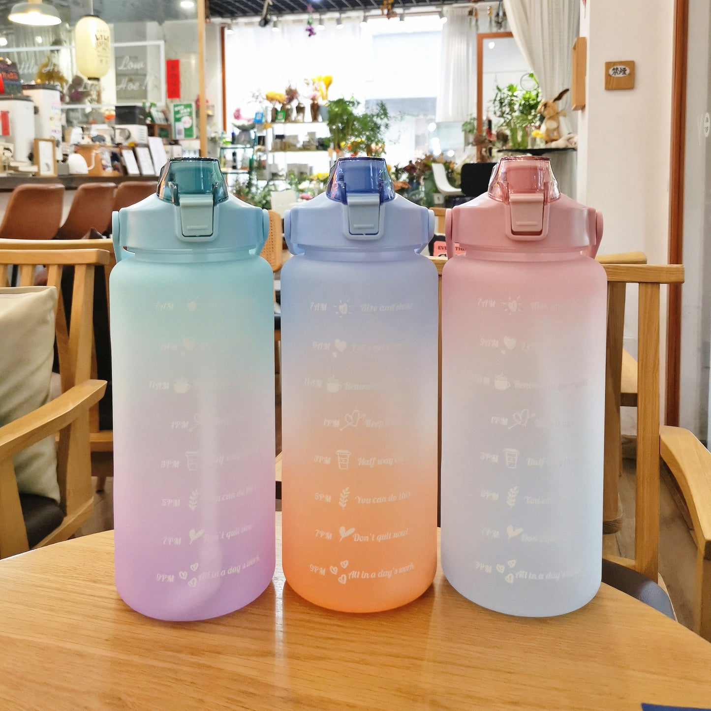 2 Liter Motivation Water Bottle With Straw