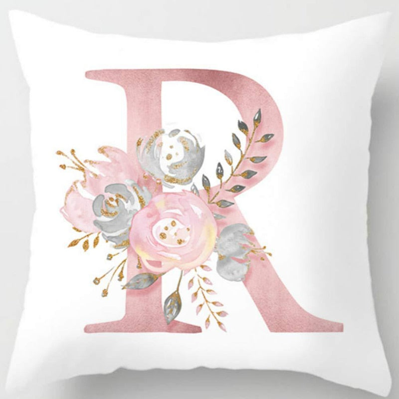 Melanie Pink Letter Cushion Cover